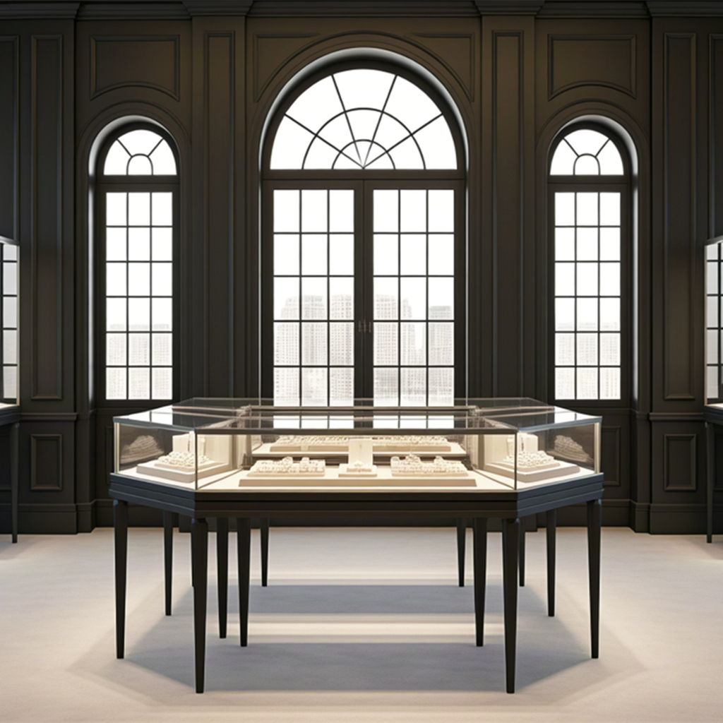 Luxury Jewelry Acrylic Hexagonal Display Showcase HJ-3868